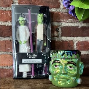 Martha Stewart Frankenstein Candle and the bride and Frankenstein candle